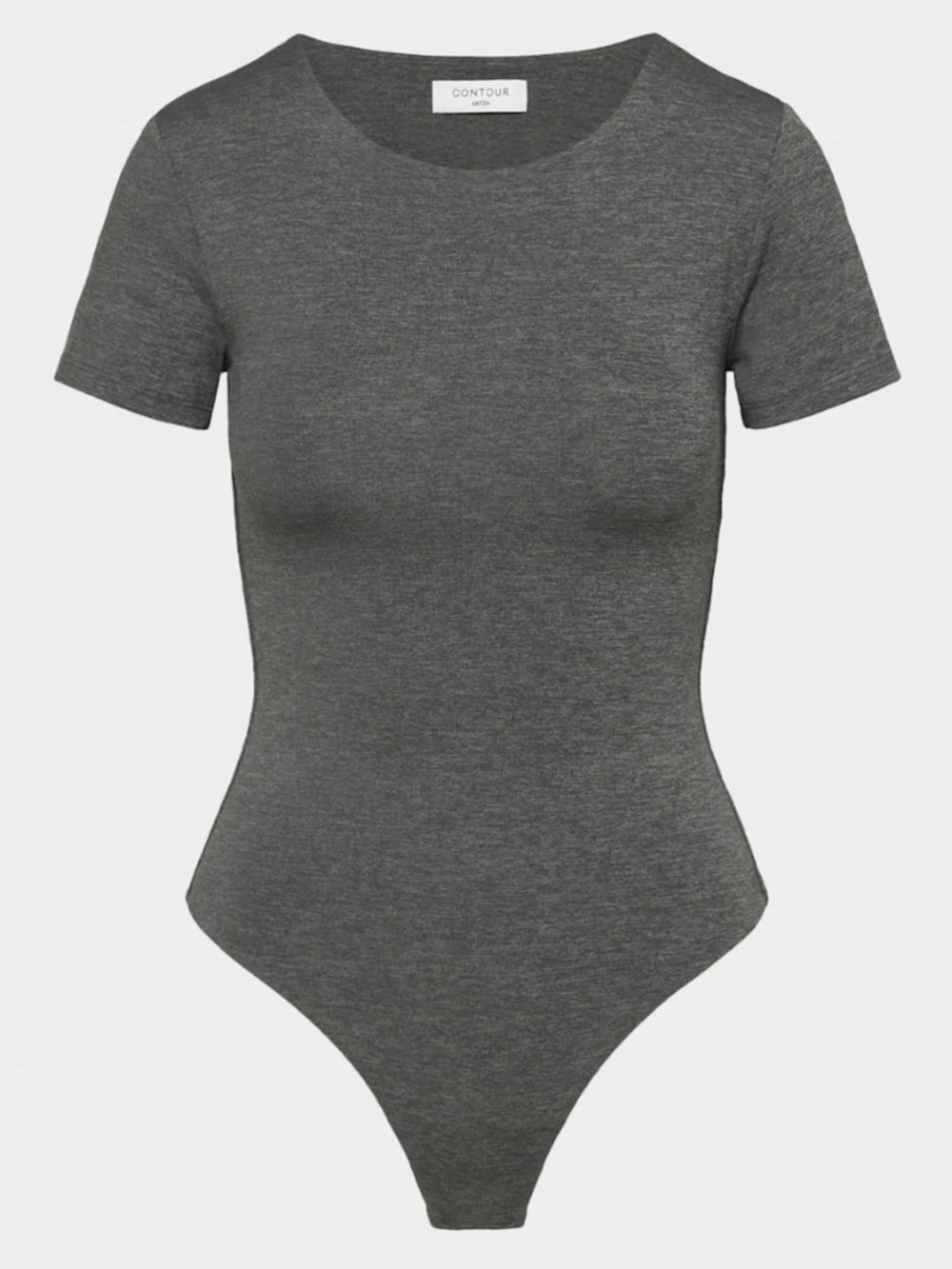 Aritzia Contour Crew Shortsleeve Bodysuit Size Medium in Heather Charcoal